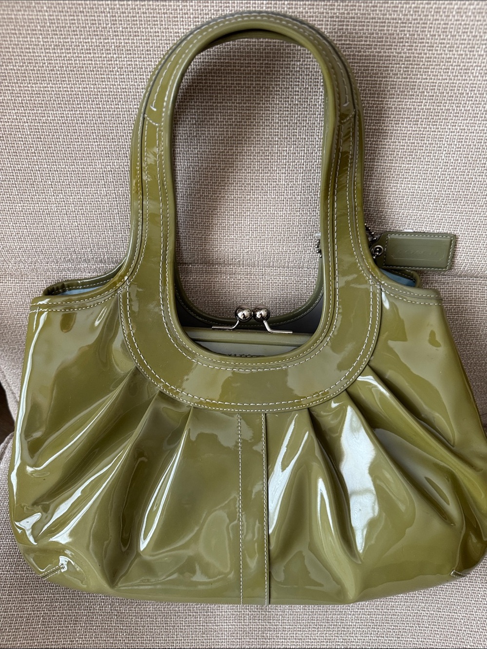 Coach Ergo Patent Satchel F14381 - Rare Vintage Olive Patent - NWT